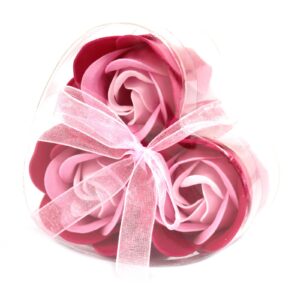 Fleurs de savon - Petites roses roses x3