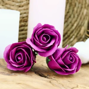 Petites roses violettes x3