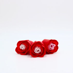 Fleurs de savon - Petites roses rouges x3