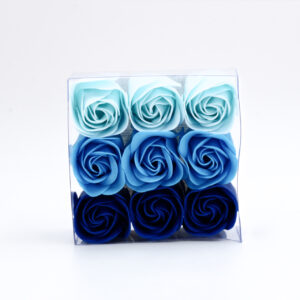 Fleurs de savon - Petites roses Bleues x9