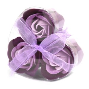 Fleurs de savon - Petites roses violettes x3
