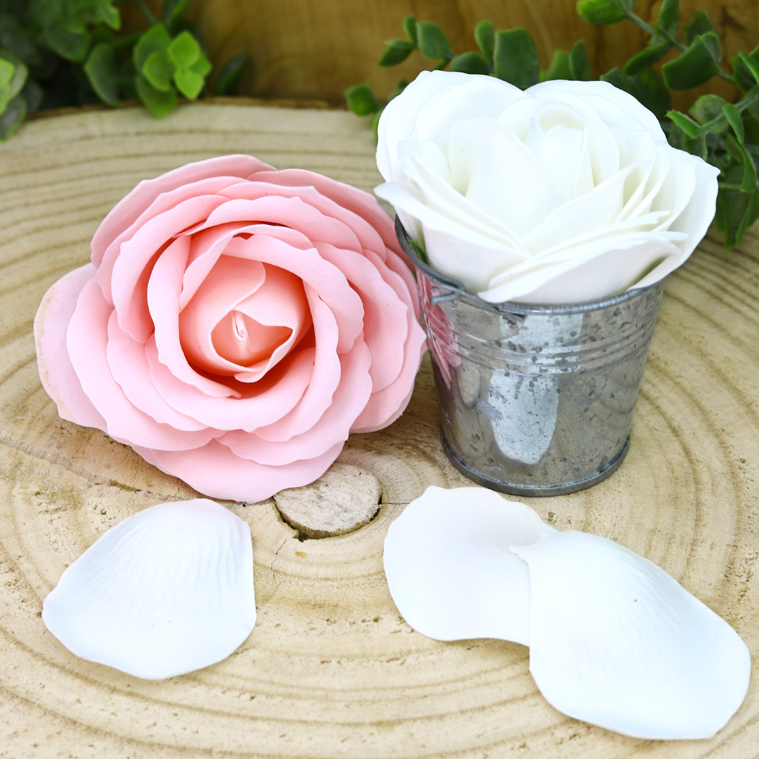 décoration table de mariage fleur de savon