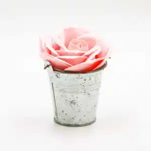 Fleur de savon - Rose clair avec seau